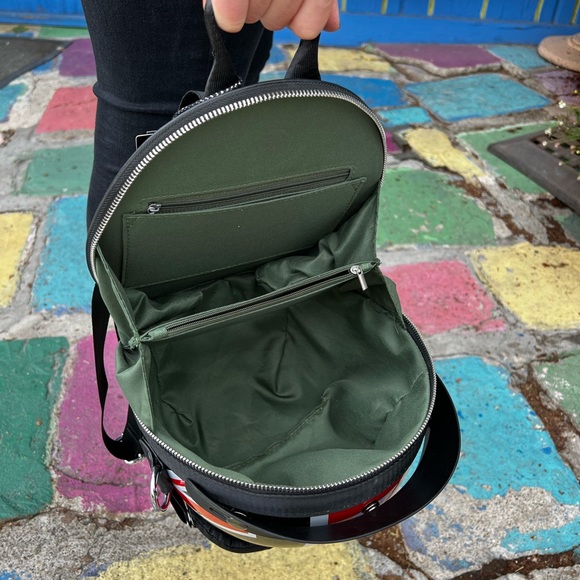 Purple Lavender Metallic Motorcycle Helmet Backpack Crossbody Shoulder Bag Purse - Picture 11 of 13